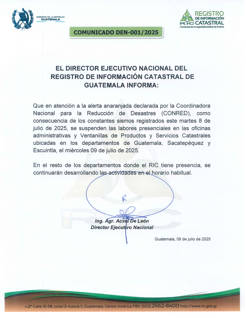 COMUNICADO DEN-001/2025