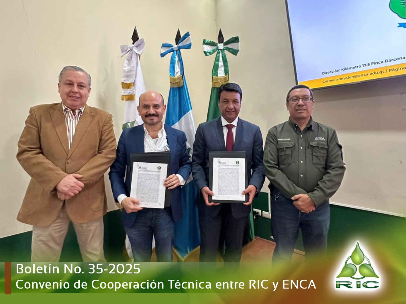 SUSCRIPCIÓN DEL CONVENIO MARCO DE COOPERACIÓN TÉCNICA ENTRE EL REGISTRO DE INFORMACIÓN CATASTRAL DE GUATEMALA -RIC- Y LA ESCUELA NACIONAL CENTRAL DE AGRICULTURA -ENCA-