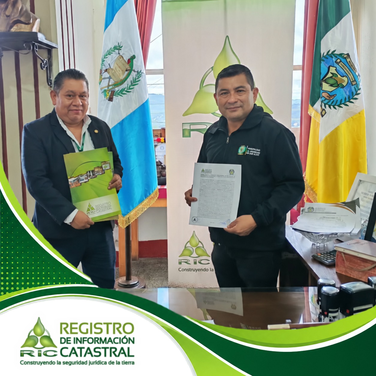 Suscripción del Convenio Marco de Cooperación Interinstitucional entre el Registro de Información Catastral de Guatemala -RIC- y la Municipalidad de Magdalena Milpas Altas, Departamento de Sacatepéquez