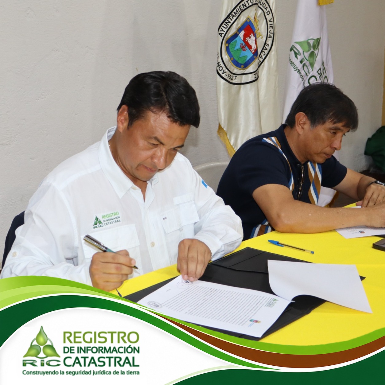 Suscripción del Convenio Marco de Cooperación Interinstitucional entre el Registro de Información Catastral de Guatemala -RIC- y la Municipalidad de Ciudad Vieja, Departamento de Sacatepéquez